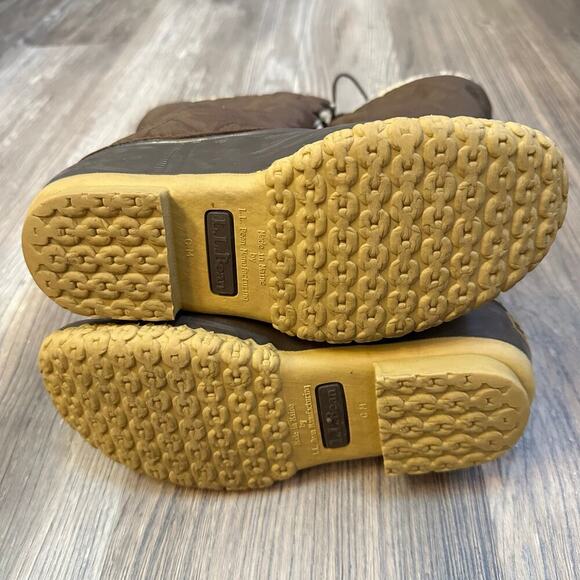 Vintage L.L. Bean Quilted Sherpa Lined Duck‎ Boots Womens Size 7M Pull On Rubber - Picture 8 of 12